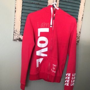 Peace Love World Zip Up Hoodie